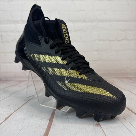 Adidas Adizero Impact Black Gold Football Cleats Mens Size 11 (IF2486) - Picture 1 of 10